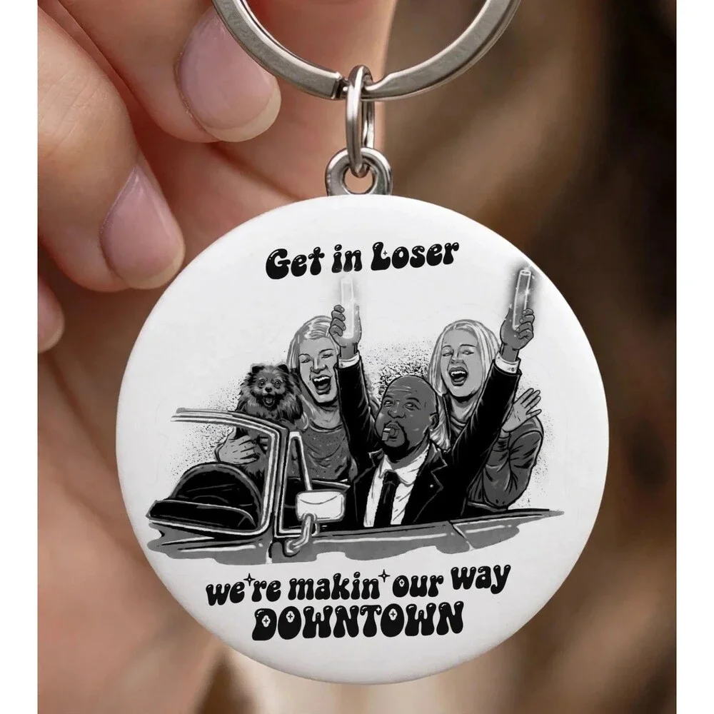 Guy Whistle Party Stick White Chick Car Funny Cute Stainless Keychain Joke Laugh